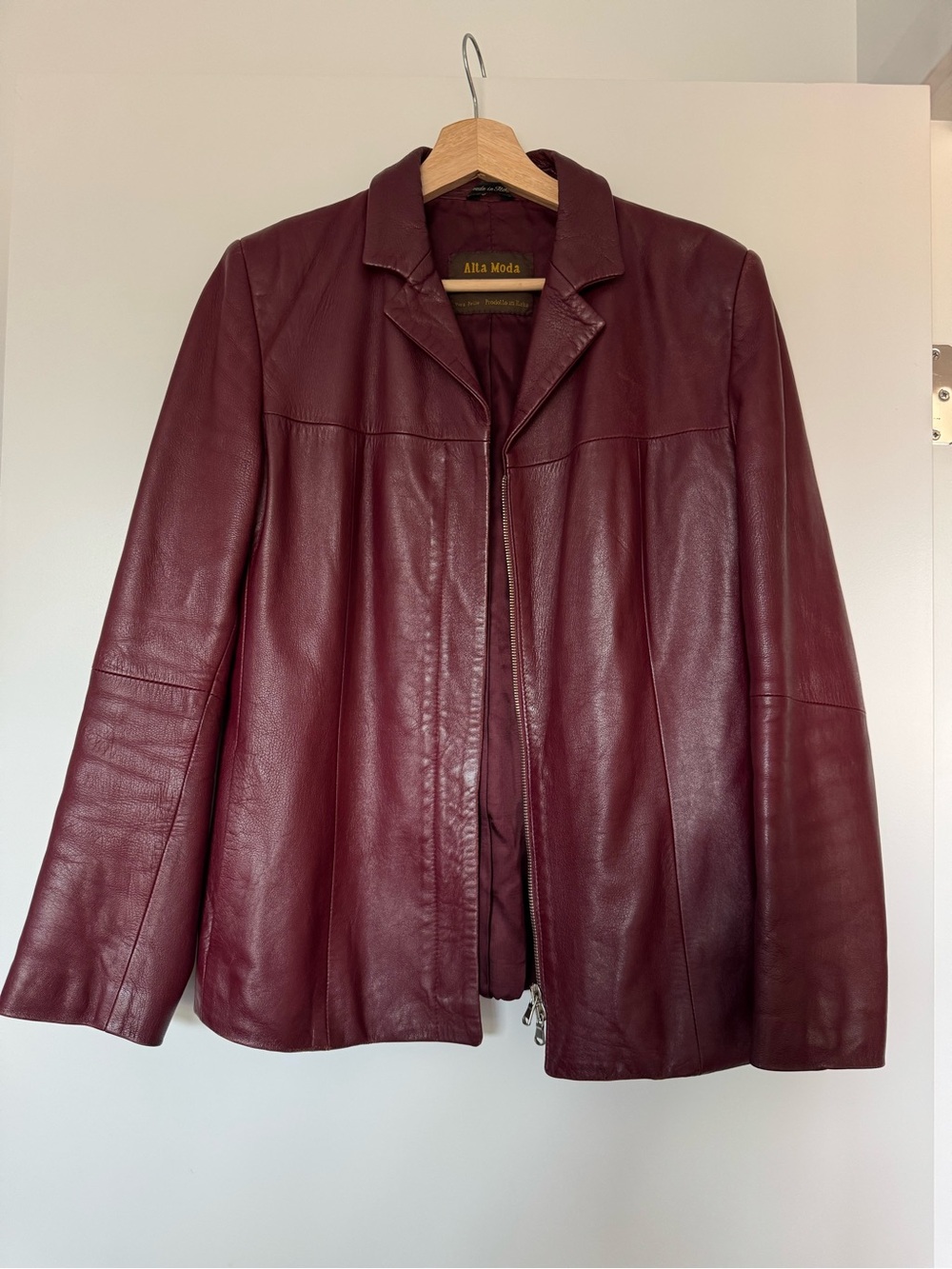 Women's Burgundy Leather Jacket